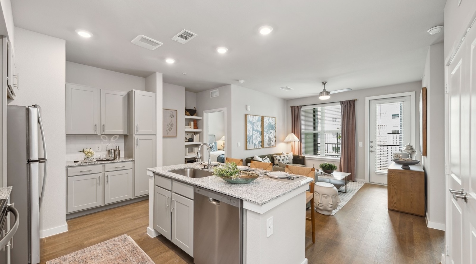 kitchen with island and stainless steel appliances